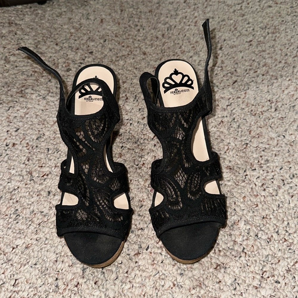 Black Lace Wedges